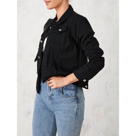 Women’s black denim jean jacket sz XL - Picture 4 of 15